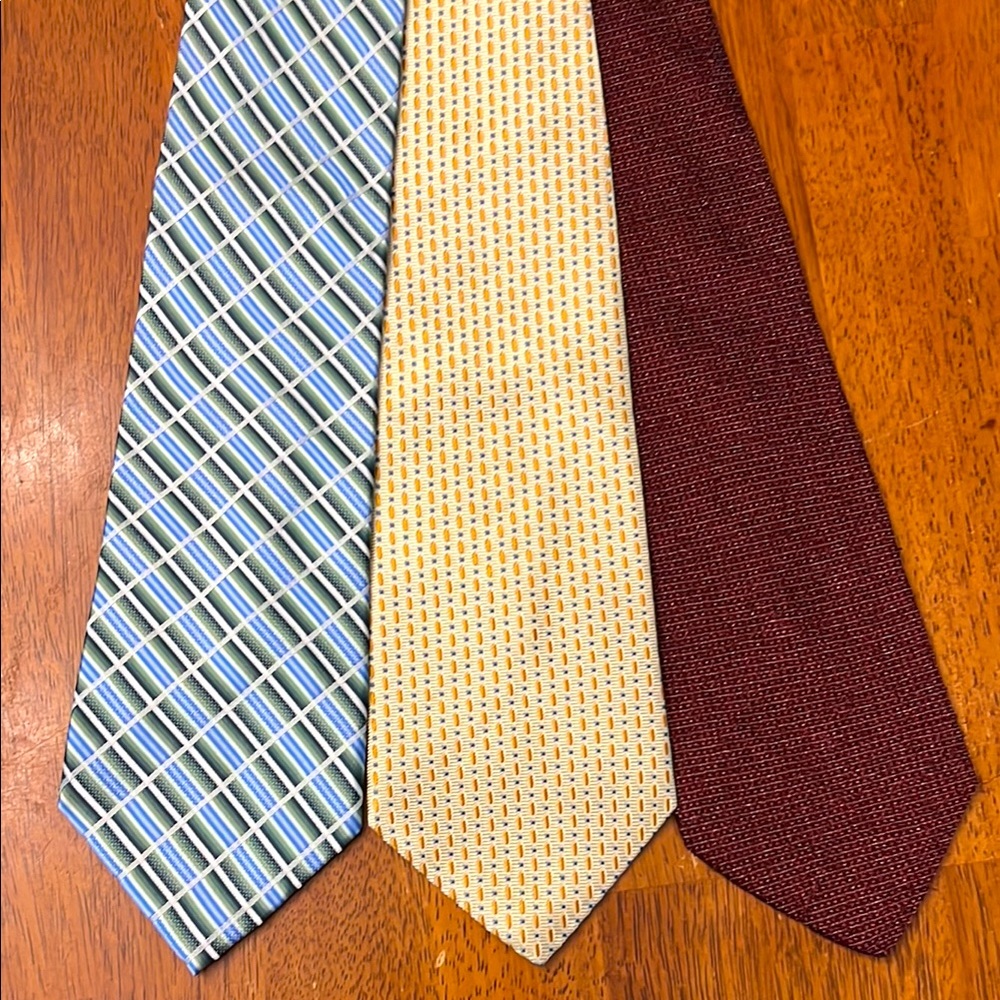 100% Silk Men's Tie Set of 3